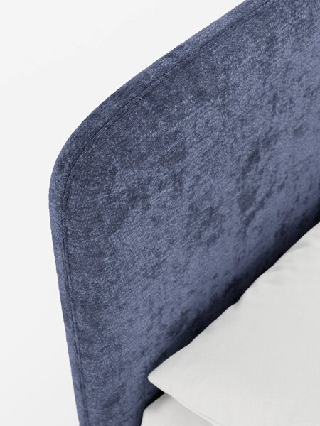 KAELOS letto minimal imbottito - vano contenitore, piedi alti e testie