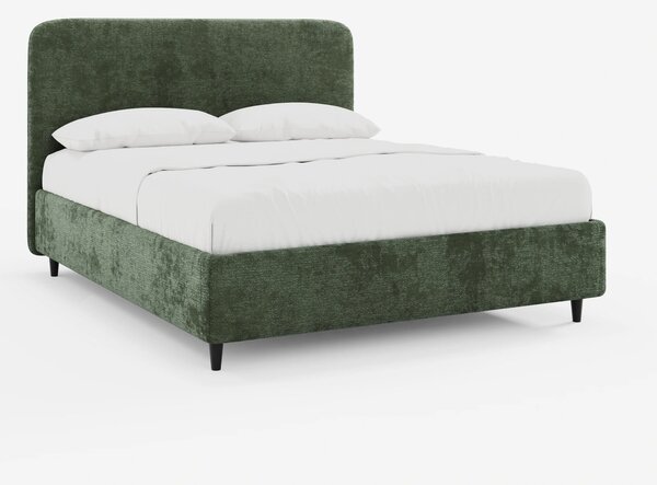 KAELOS letto minimal imbottito - vano contenitore, piedi alti e testie