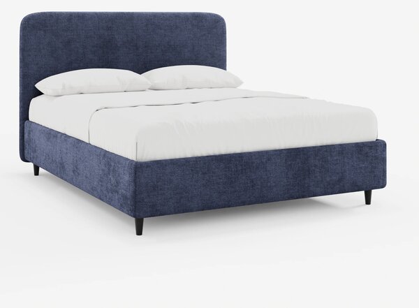 KAELOS letto minimal imbottito - vano contenitore, piedi alti e testie