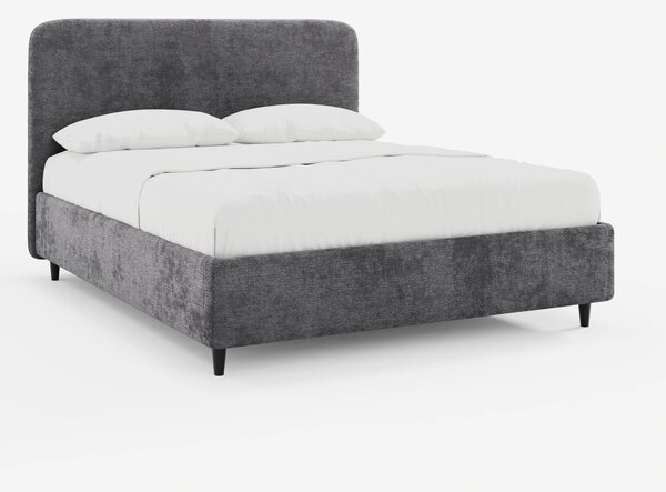 KAELOS letto minimal imbottito - vano contenitore, piedi alti e testie