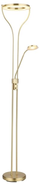 Globo 59038MD - Lampada da terra LED dimmerabile EBRO 20W/230V + 4W 3000K ottone