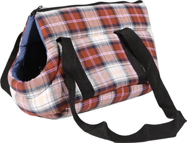 Borsa per cani Borsa per il trasporto Borsa piccola a scacchi rossi 37x20x21cm