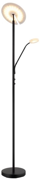 Globo 59093S - Lampada da terra LED dimmerabile STANFORD 28W/230V + 5W 3000K nera