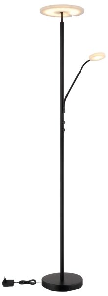 Globo 59093S - Lampada da terra LED dimmerabile STANFORD 28W/230V + 5W 3000K nera