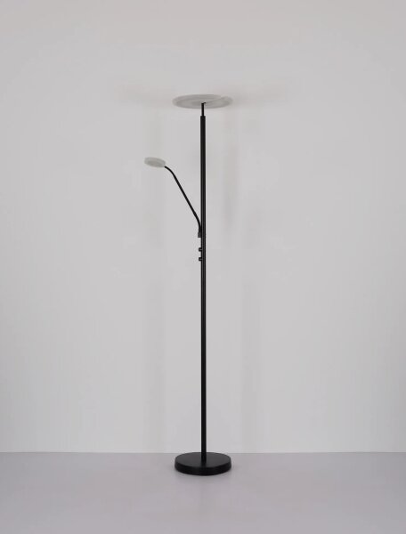 Globo 59093S - Lampada da terra LED dimmerabile STANFORD 28W/230V + 5W 3000K nera
