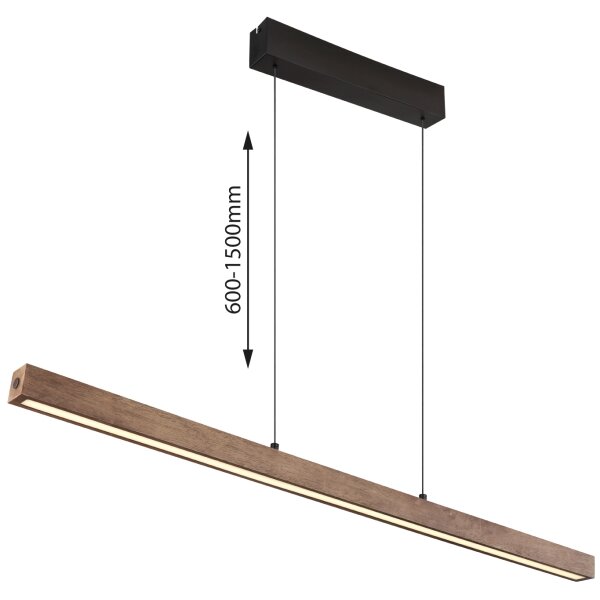 Globo 17015 - Lampadario LED a sospensione dimmerabile con touch OLIVUS LED/24W/230V 3000K marrone
