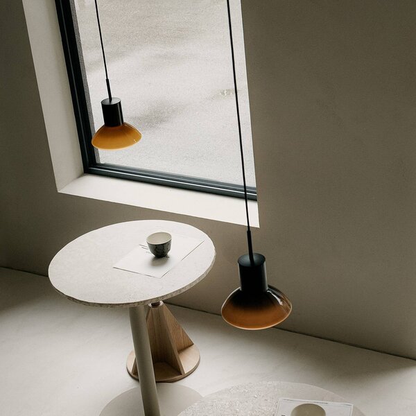 GRUPA Lampada a sospensione Onda, dimmerabile, Giallo / Arancione, Soggiorno / Sala da pranzo, Alluminio, Design, Lampada a sospensione