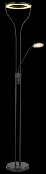 Globo 59038SD - Lampada da terra LED dimmerabile EBRO 20W/230V + 4W 3000K nera