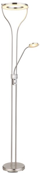 Globo 59038ND - Lampada da terra dimmerabile LED EBRO 20W/230V + 4W cromo opaco