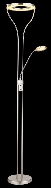Globo 59038ND - Lampada da terra dimmerabile LED EBRO 20W/230V + 4W cromo opaco