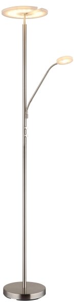 Globo 59093N - Lampada da terra LED dimmerabile STANFORD 28W/230V + 5W 3000K cromo lucido