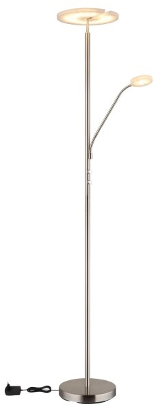Globo 59093N - Lampada da terra LED dimmerabile STANFORD 28W/230V + 5W 3000K cromo lucido