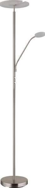 Globo 59093N - Lampada da terra LED dimmerabile STANFORD 28W/230V + 5W 3000K cromo lucido