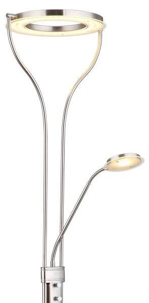 Globo 59038ND - Lampada da terra dimmerabile LED EBRO 20W/230V + 4W cromo opaco