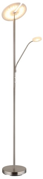 Globo 59093N - Lampada da terra LED dimmerabile STANFORD 28W/230V + 5W 3000K cromo lucido