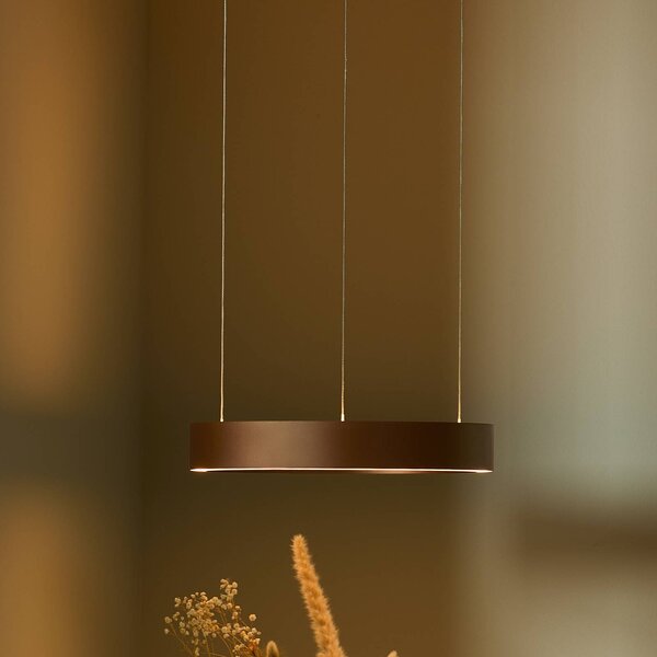 LOOM DESIGN Lampada a sospensione Velora, dimmerabile, Marrone / Ruggine, Soggiorno / Sala da pranzo, Alluminio, Moderno, Lampada a sospensione
