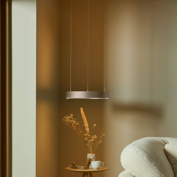 LOOM DESIGN Lampada a sospensione Velora, dimmerabile, Crema / Ambra, Soggiorno / Sala da pranzo, Alluminio, Moderno, Lampada a sospensione