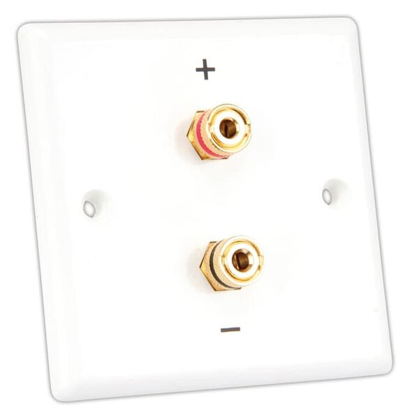 8 unità - Pannello di collegamento a parete per diffusori Dynavox, bianco / 2 x attacco a banana