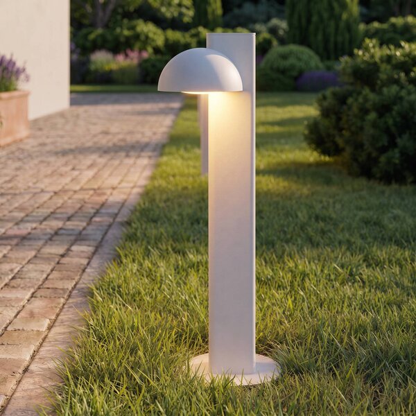 Lampione a LED Lucande Velira, grigio chiaro, 77 cm, 1 lampada, IP44 Velira, Alluminio / Grigio / Zincato, Metallo, Moderno