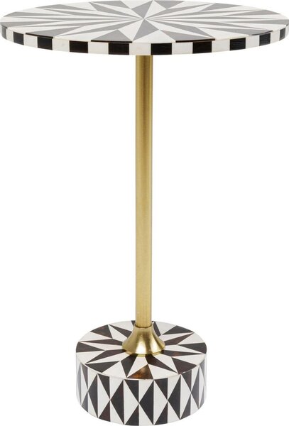 Tavolino laterale Domero Star di Kare Design, bianco/marrone, diametro 40 cm, ideale per il soggiorno