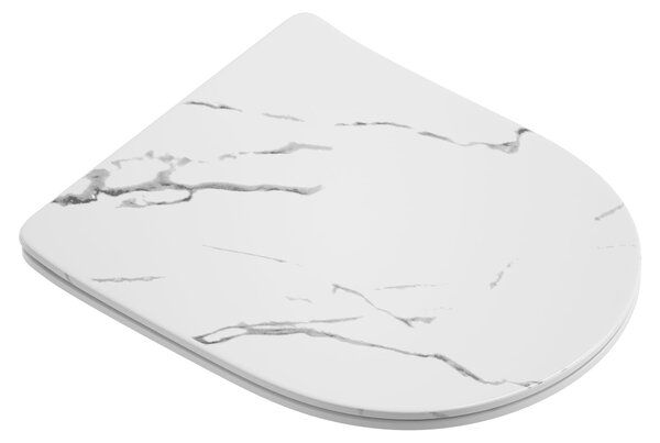 Sedile WC Sanicomfort Nakia effetto marmo, coperchio in Duroplast con chiusura ammortizzata e funzione Quick-Release, 440 x 363 x 42 mm
