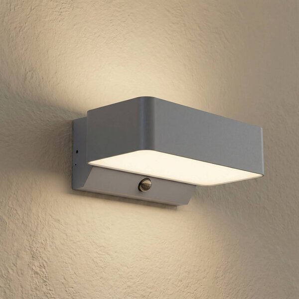 Applique da esterni LED Lindby Fando, antracite, con sensore, IP44 Fando, Alluminio / Grigio / Zincato, Alluminio