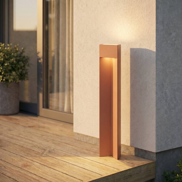 Lampioncino da giardino Kaholo Lucande, Marrone / Ruggine, Alluminio, Moderno, Lampada LED da esterni