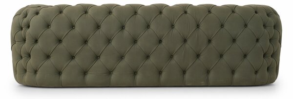 Divano Nemo Chesterfield 235 cm Pelle Premium Nabuk Petrolio - Design Iconico