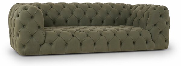 Divano Nemo Chesterfield 235 cm Pelle Premium Nabuk Petrolio - Design Iconico