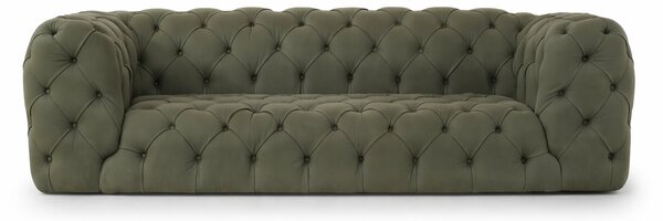 Divano Nemo Chesterfield 235 cm Pelle Premium Nabuk Petrolio - Design Iconico