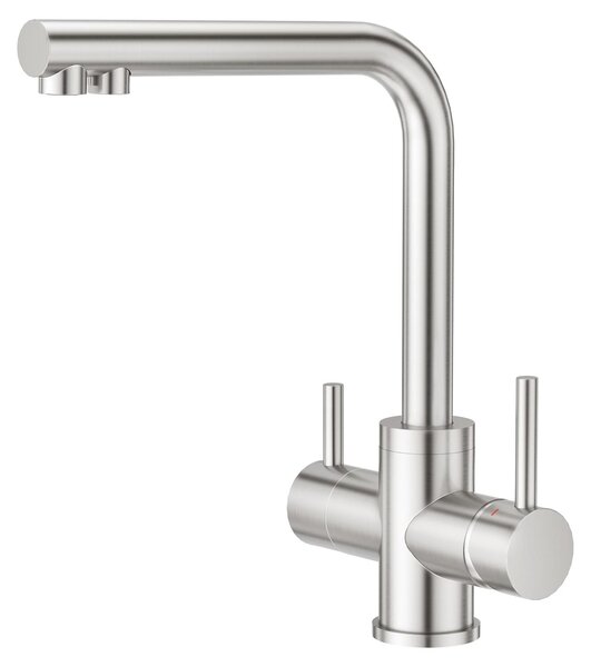 Rubinetto da cucina - Miscelatore a 3 vie - Acciaio inox 304 - Spazzolato - Nero