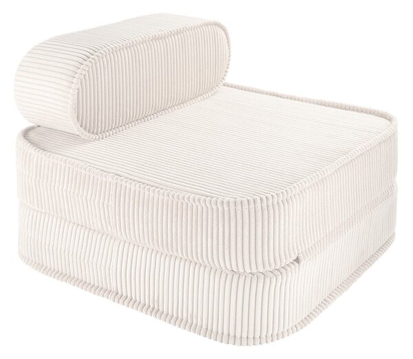 Poltrona per bambini color crema con rivestimento in velluto a coste Flip – Wigiwama