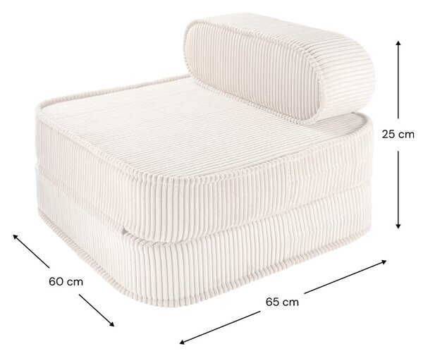Poltrona per bambini color crema con rivestimento in velluto a coste Flip – Wigiwama