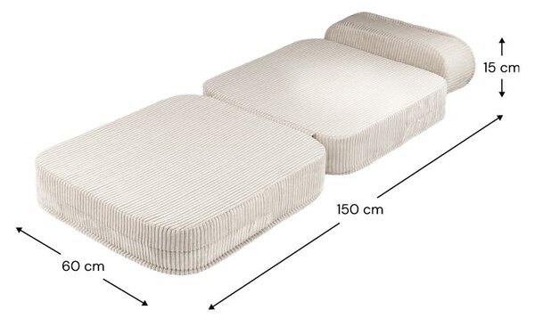 Poltrona per bambini color crema con rivestimento in velluto a coste Flip – Wigiwama