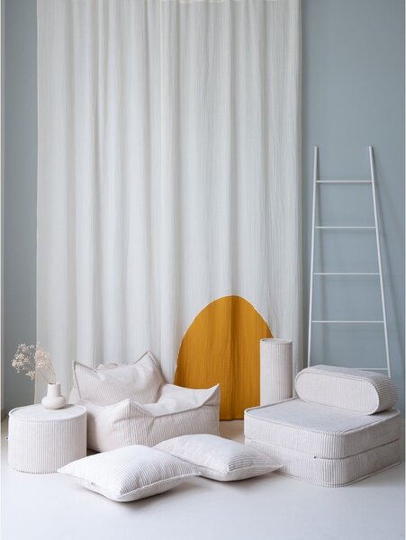 Poltrona per bambini color crema con rivestimento in velluto a coste Flip – Wigiwama