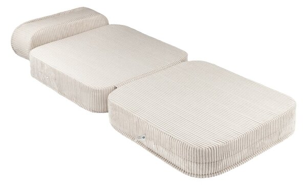Poltrona per bambini color crema con rivestimento in velluto a coste Flip – Wigiwama