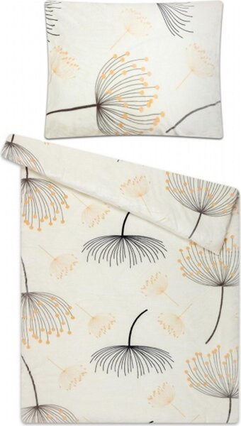 Set di lenzuola in microflanella, motivo "Luce di luna e erbe", dimensioni 140x200 cm e 70x90 cm
