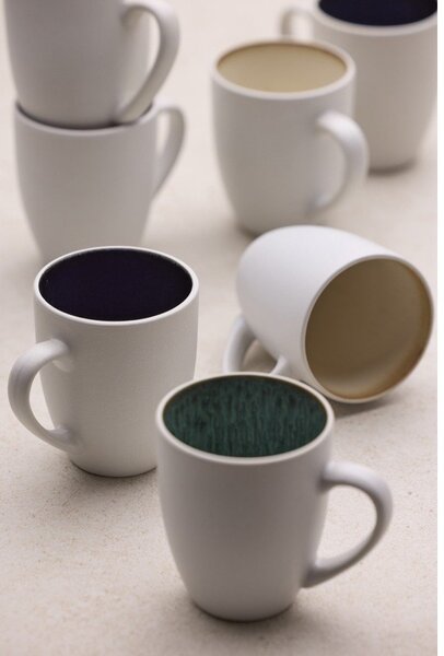 Tazza bianca/verde in ceramica 300 ml Gastro White/Green – Bitz