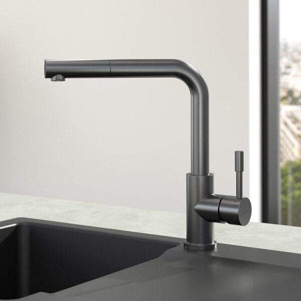 Villeroy & Boch Steel Shower - Miscelatore per lavello con bocca estraibile, antracite 96970105
