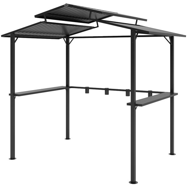 Gazebo per barbecue da esterno | Colore: nero | Dimensioni: 160x250x250 cm
