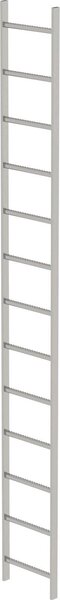 Scala a pioli in acciaio inox V4A (1.4571), decapato e passivato, 13 pioli 63013