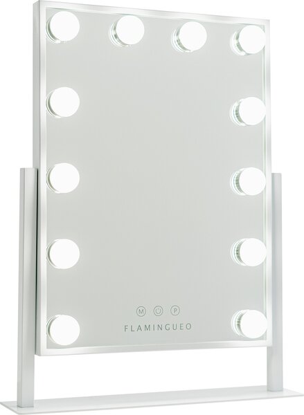 Flamingueo Specchio con illuminazione 12 LED 3 modalità Specchio cosmetico con illuminazione