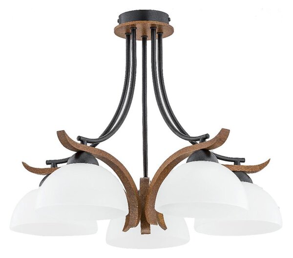 Lampadario a plafone BAFIA 5xE27/15W/230V marrone