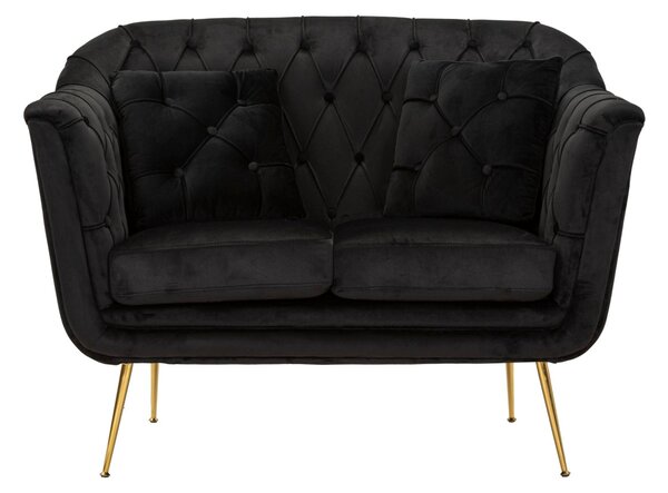 Sof� due posti con cuscini BUDAPEST crema con gambe oro Dimensioni 130x83xh 91 cm peso 36 kg colore nero