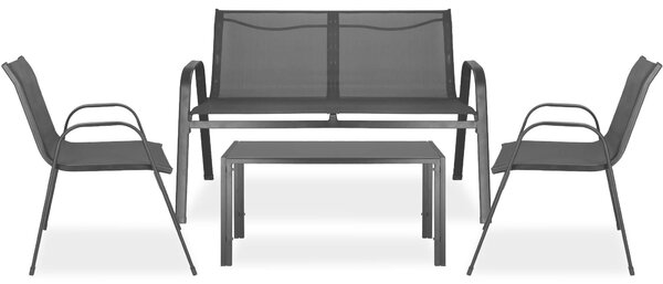 Set di mobili da giardino Springos® 4 pezzi per 4 persone tavolo divano e 2 sedie
