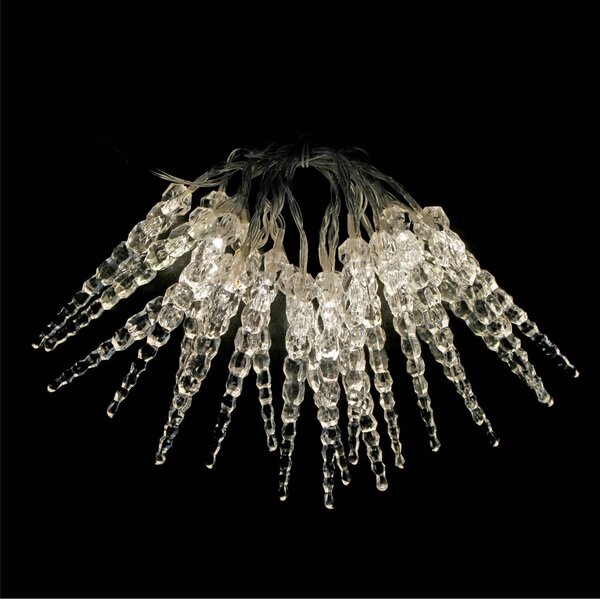 Catena luminosa LED a ghiaccioli 20 batterie Acrilico Interno Bianco caldo