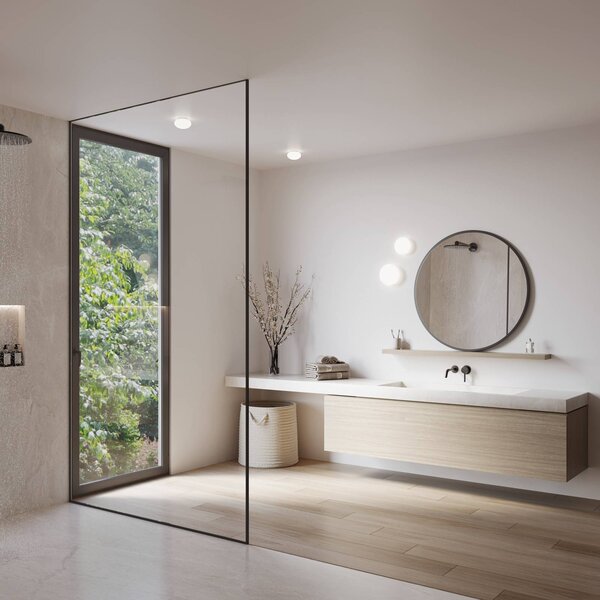 Wever & Ducré Lighting Plafoniera soffitto Perlez 3.0, dimmerabile, Bianco / Opale, Bagno, Vetro, Plafoniera
