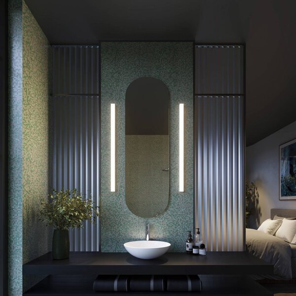 Wever & Ducré Lighting Applique da parete Mirba 3.0, Nero, Bagno, Plastica, Applique