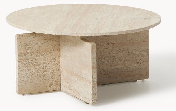 Tavolino rotondo da salotto in travertino Marisa