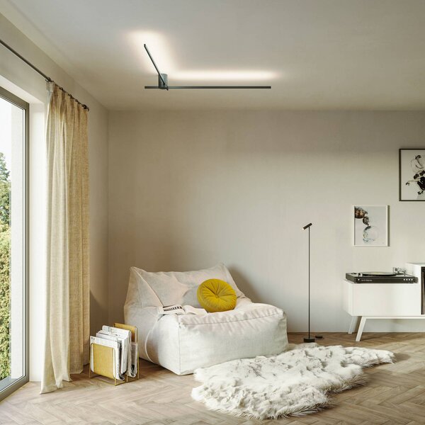 Wever & Ducré Lighting Plafoniera soffitto Fil Spin 1.0, dimmerabile, Nero, Soggiorno / Sala da pranzo, Alluminio, Moderno, Plafoniera